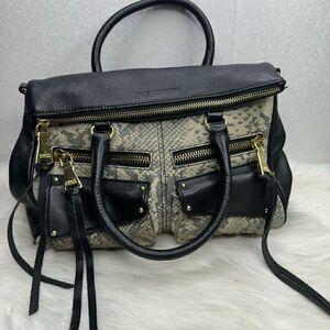 Aimee Kestenberg SoHo Snakeskin Print Foldover Leather Satchel